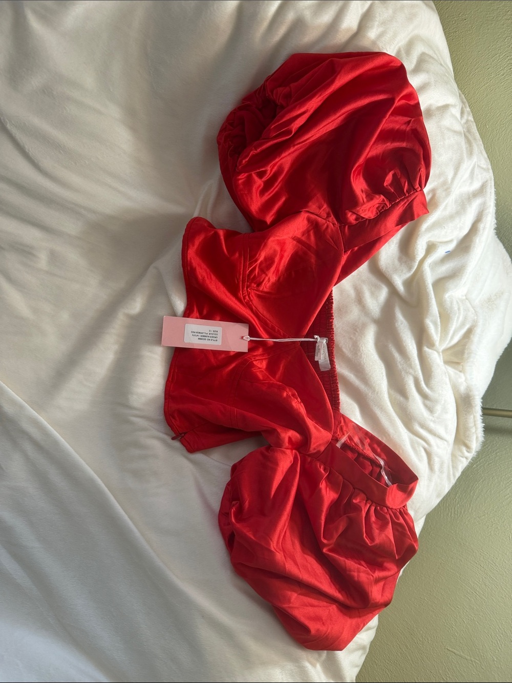 Red Satin Bralette Top